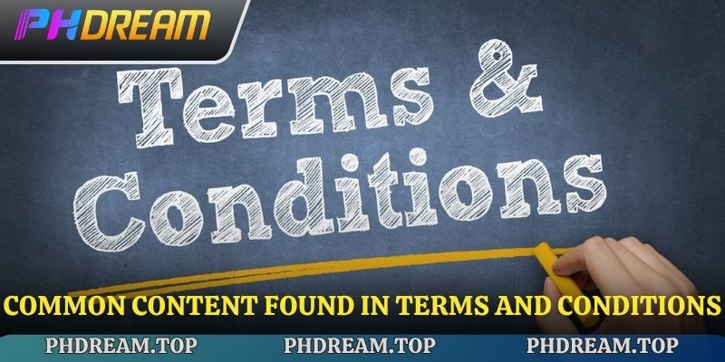 Common content found in terms and conditions